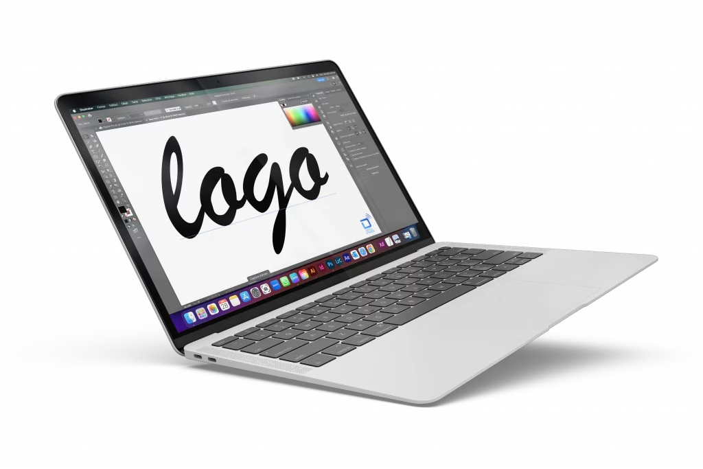 Macbook sur illustrator conception de logo